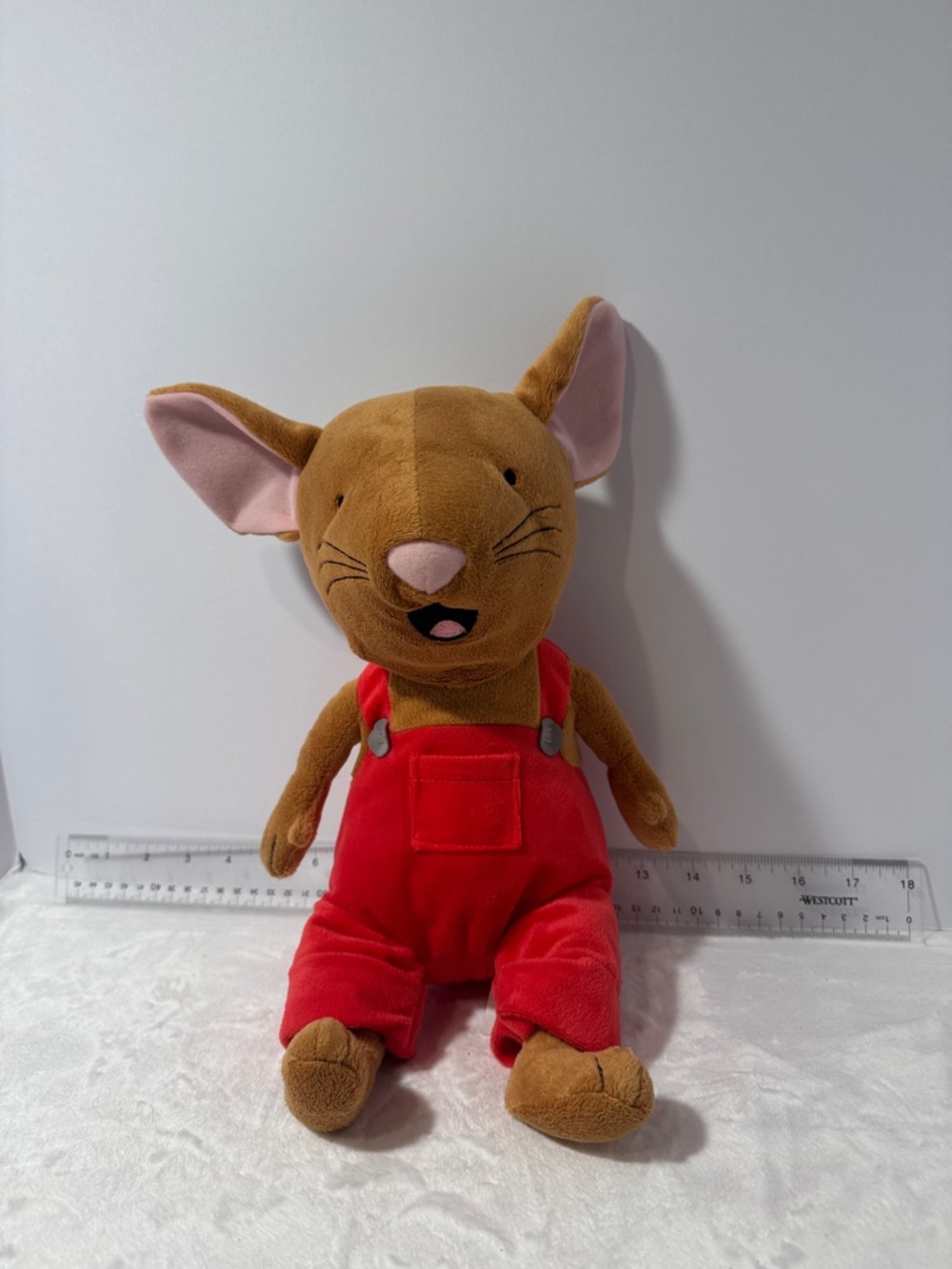 KOHLS CARES FOR KIDS 14” PLUSH MOUSE IN RED OVERALLS “If You Give A Mouse A Cook - Picture 2 of 5